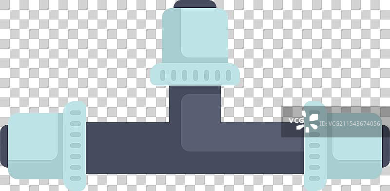 连接三根管道的管道系统元件图片素材