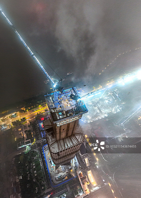 武汉长江中心建设现场图片素材