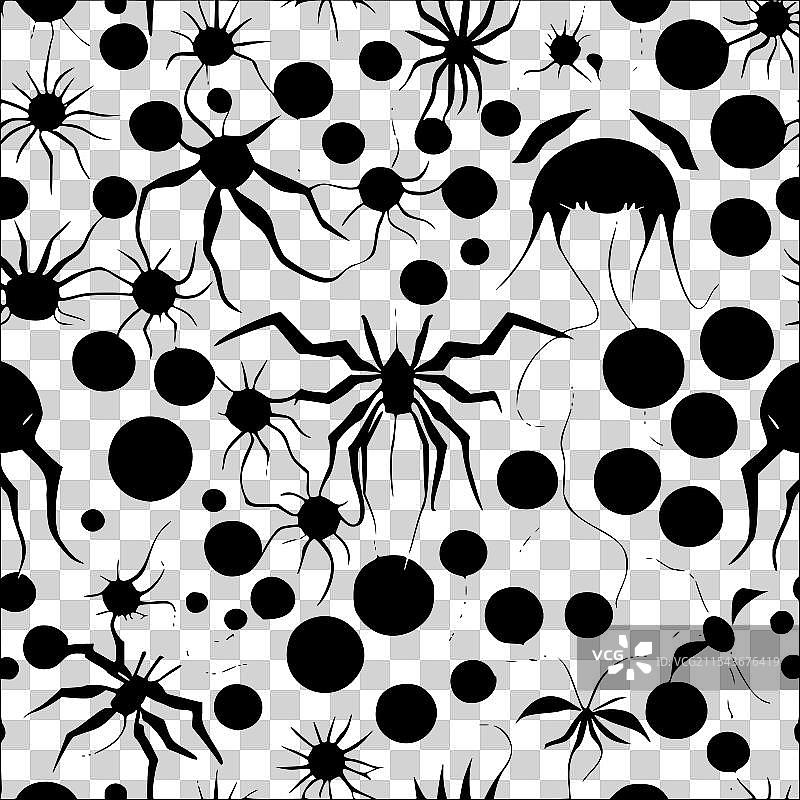 蜘蛛抽象图案无缝设计图片素材