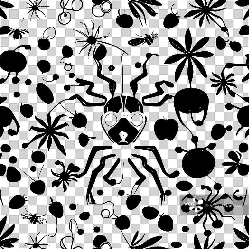 蜘蛛抽象图案无缝设计图片素材