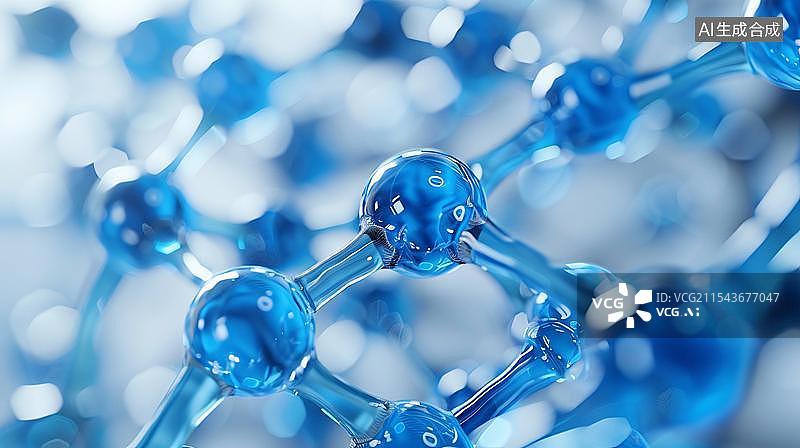 【AI数字艺术】分子几何背景三维绘制图片素材