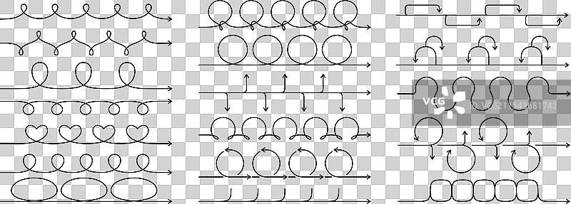 线性路线图箭头线条艺术时间轴图表图片素材