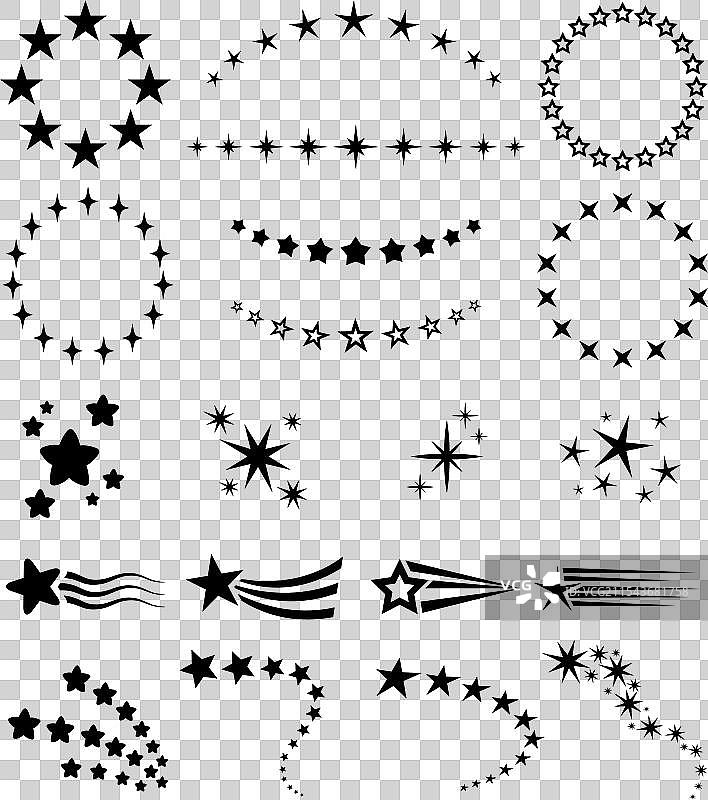 星星装饰，流星轨迹，圆形图片素材