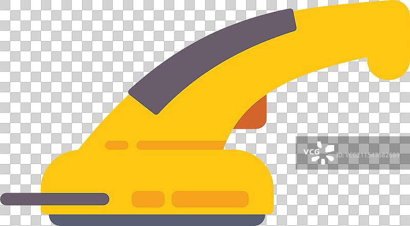 黄色电动手平刨工具正在使用中图片素材
