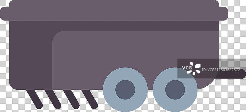 空的覆盖马车停在白色背景上图片素材