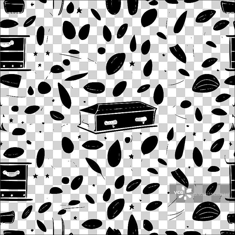 棺材抽象图案无缝设计图片素材