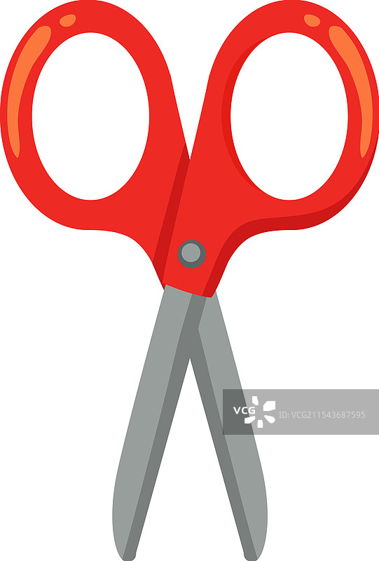 明亮的红色剪刀，配有闪亮的金属刀片图片素材