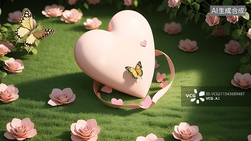 【AI数字艺术】情人节海报背景图片素材