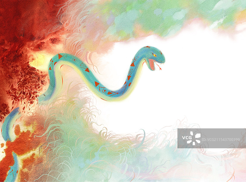 暖春腾蛇出洞图片素材