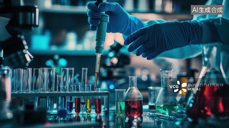 【AI数字艺术】科学实验室生物化学现代研究所图片素材