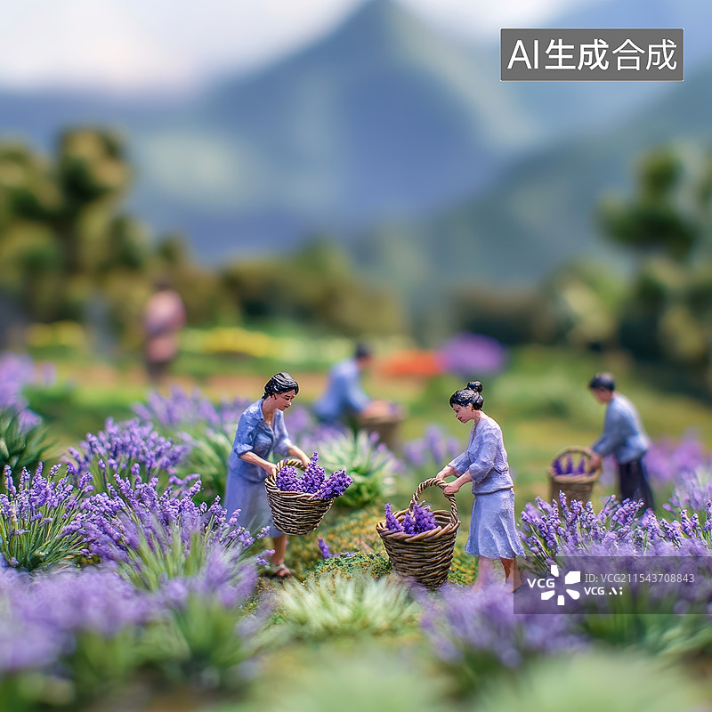 【AI数字艺术】微缩场景中劳动的人图片素材