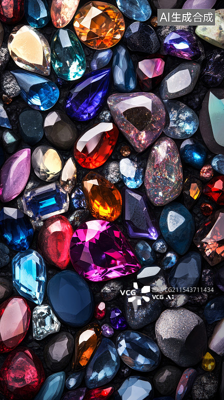 【AI数字艺术】色彩缤纷的珍贵宝石图片素材