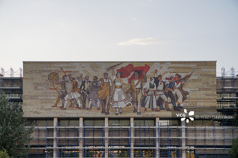 巴尔干地区 阿尔巴尼亚 地拉那 斯坎德培广场 阿尔巴尼亚国家历史博物馆图片素材