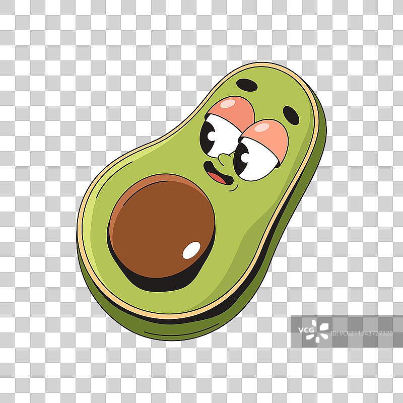 带有面孔的鳄梨水果波普艺术风格图片素材