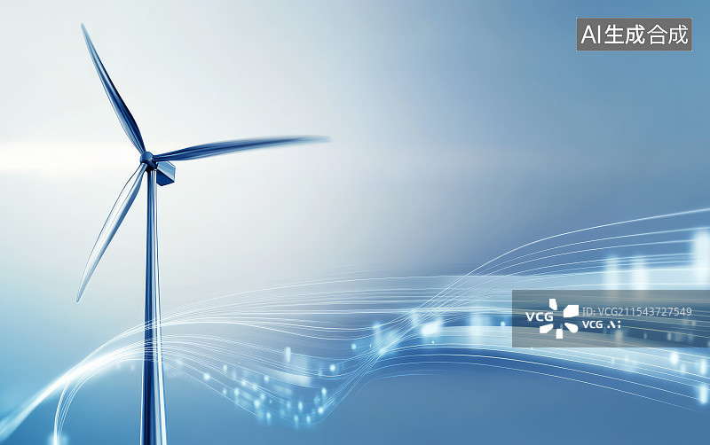 【AI数字艺术】风轮机与空气动力图片素材