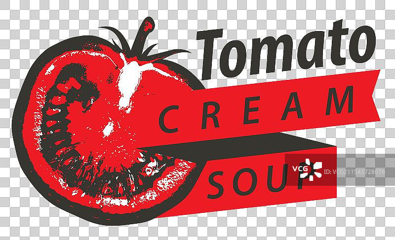 番茄奶油汤的标志或徽章图片素材