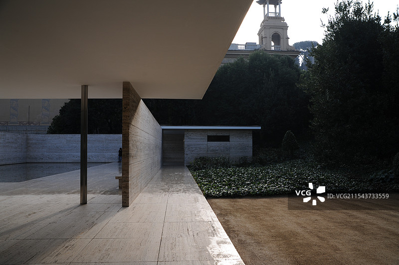 密斯凡德罗设计的 1929年西班牙巴塞罗那国际博览会德国馆图片素材