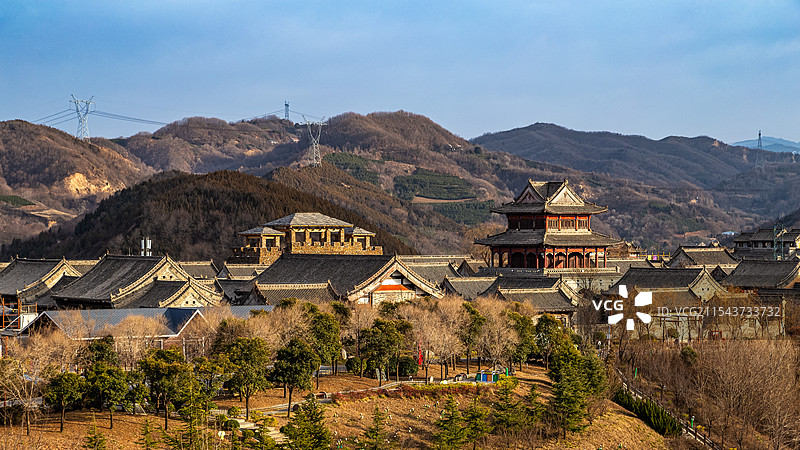 西安白鹿原影视城风光图片素材