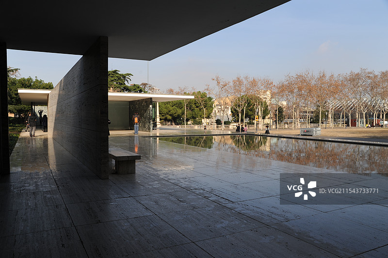 密斯凡德罗设计的 1929年西班牙巴塞罗那国际博览会德国馆图片素材