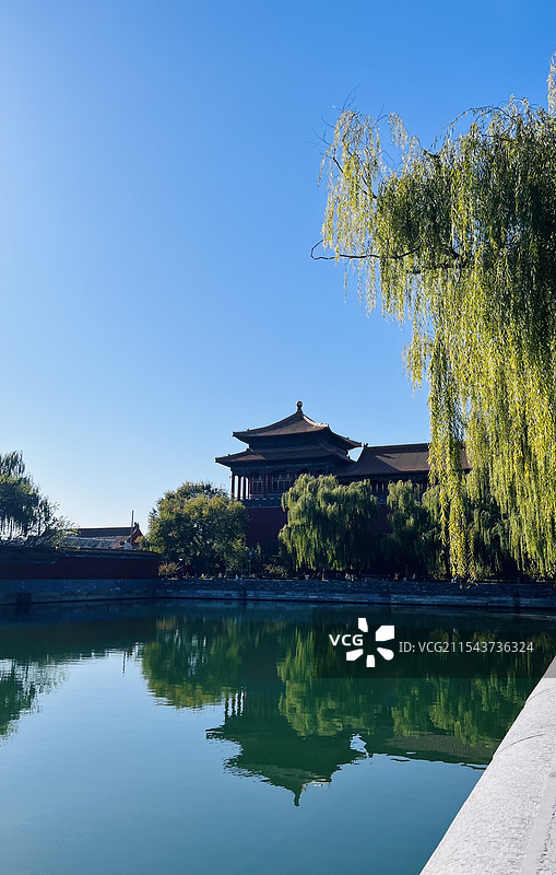 北京故宫筒子河初秋图片素材
