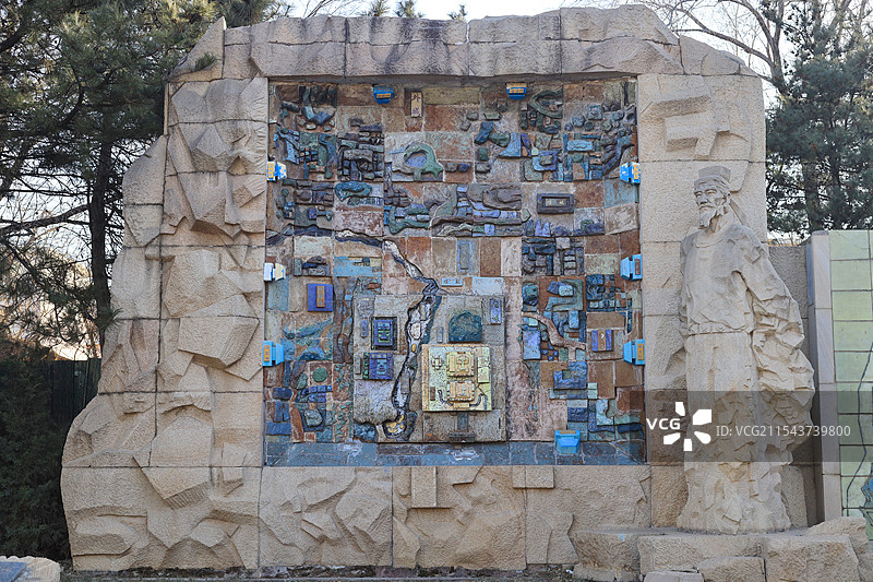 北京元土城遗址公园的雕塑图片素材