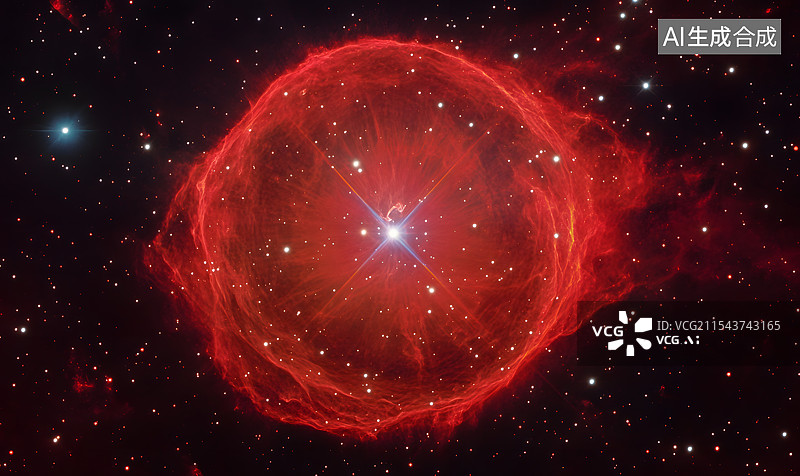 【AI数字艺术】红色发光的星系太空宇宙图片素材