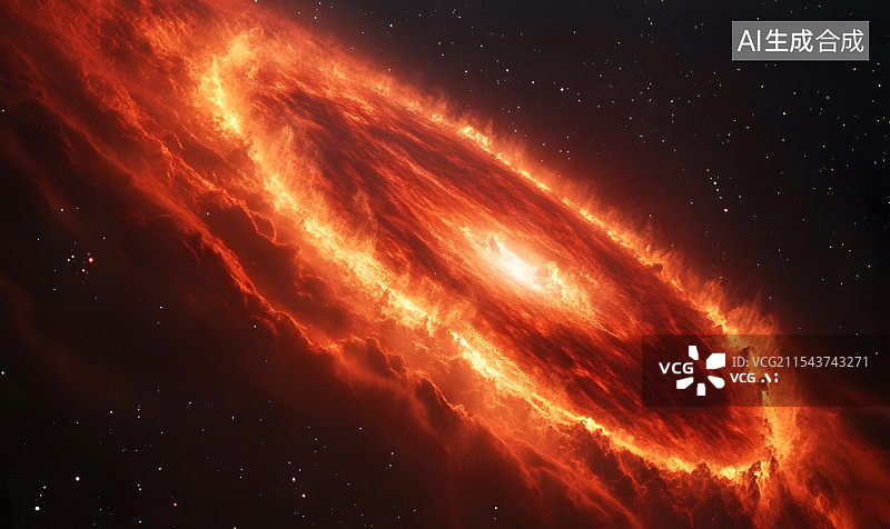 【AI数字艺术】红色发光的星系太空宇宙图片素材