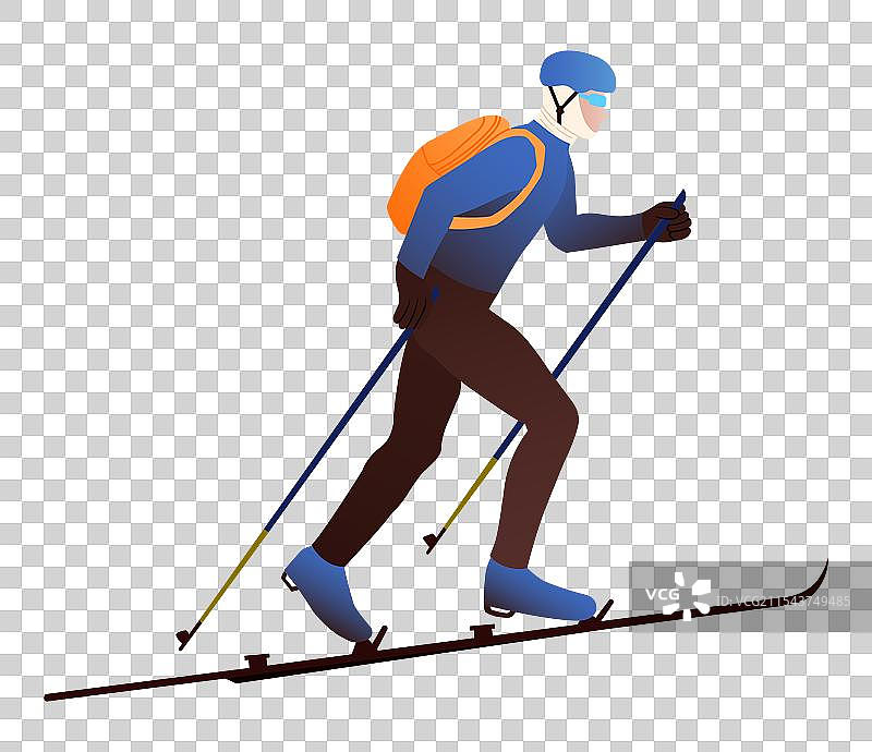 滑雪登山运动插画元素图片素材