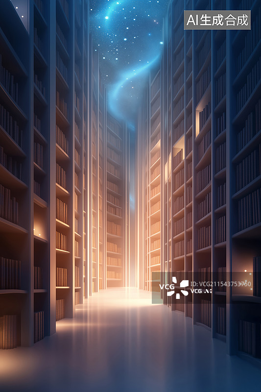 【AI数字艺术】图书馆 书柜图片素材