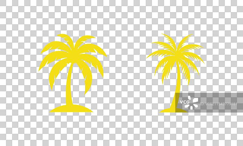 热带棕榈椰子树海滩图标图片素材