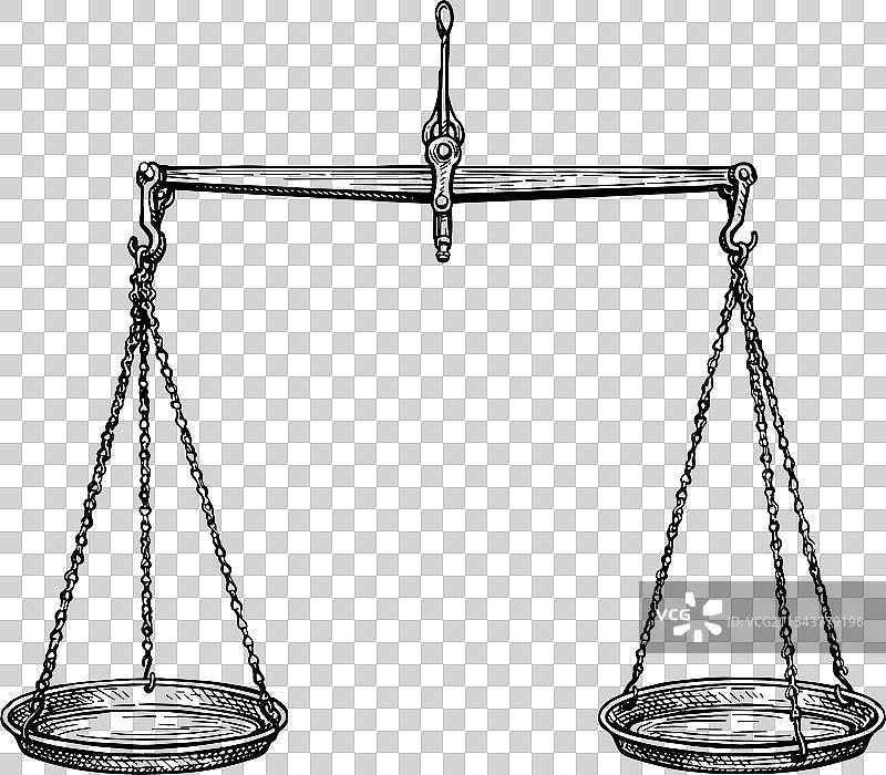 古董悬挂秤的墨水素描图片素材