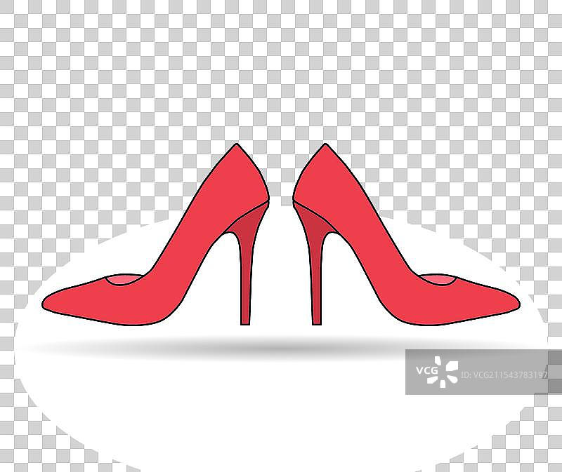 高跟鞋配对阴影图标鞋子时尚风格图片素材