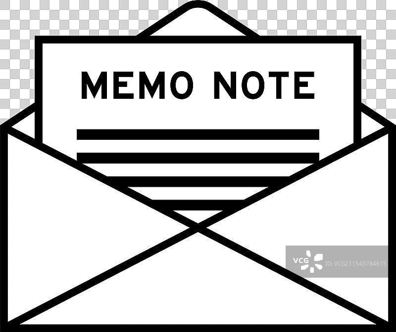 信封和带有“备忘录”字样的信件标志图片素材