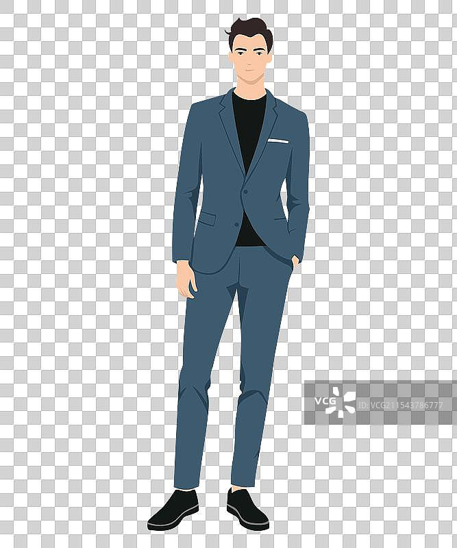 穿着蓝色西装的男人图片素材