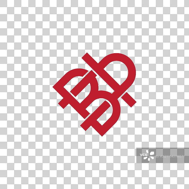 红色几何线条字母AB标志图片素材