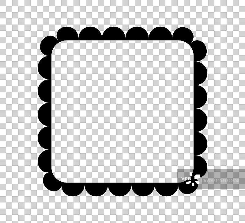 带波浪边缘的方形框简单矩形图片素材