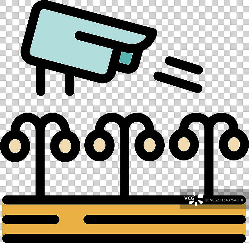 夜间监控摄像头录制空荡荡的街道图片素材