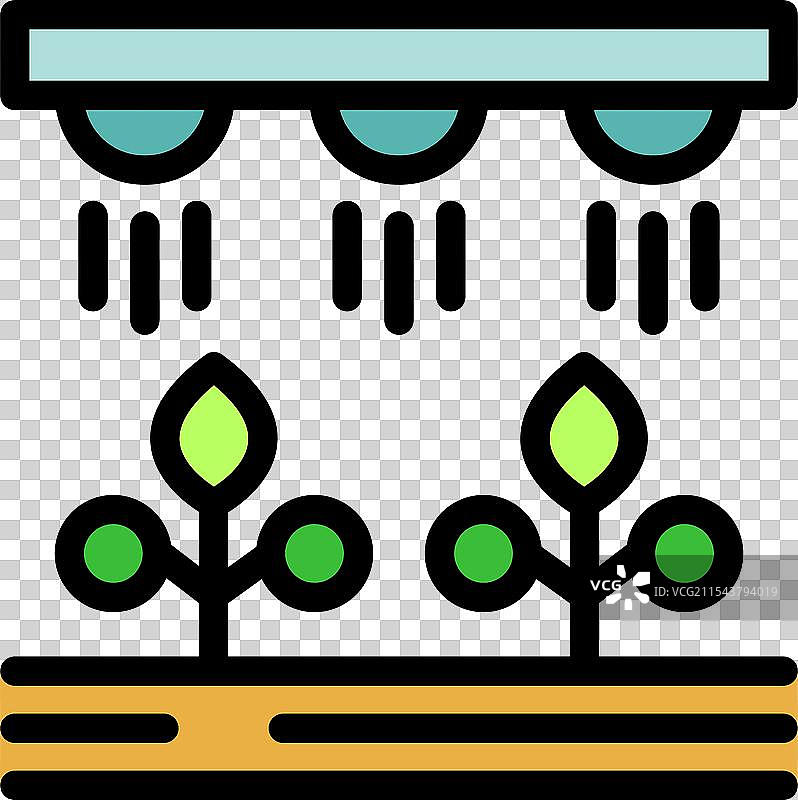 智能农场系统为正在生长的幼苗浇水图片素材