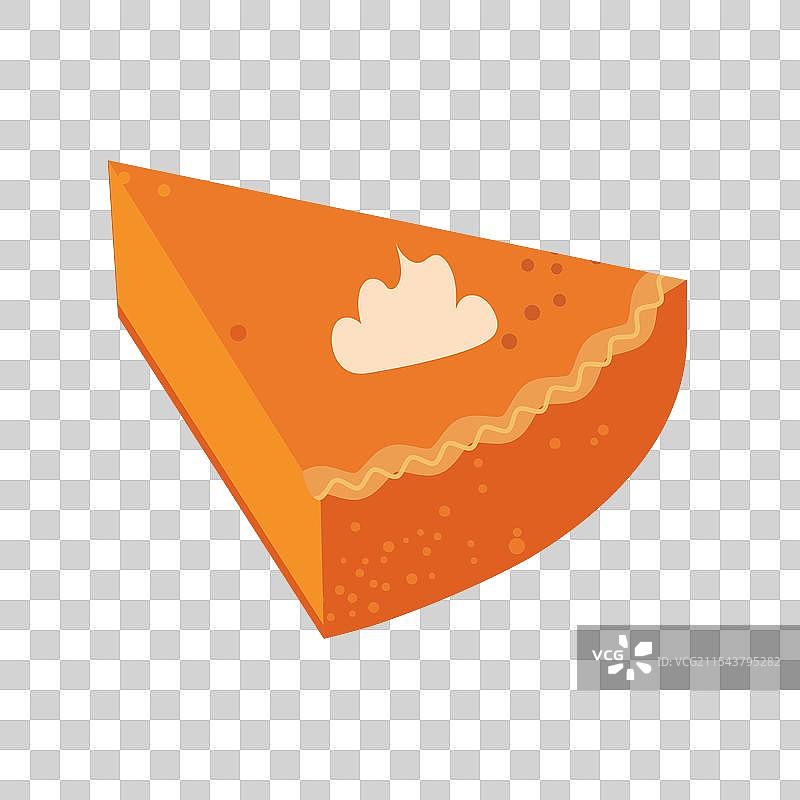 白色背景上的南瓜派切片图片素材