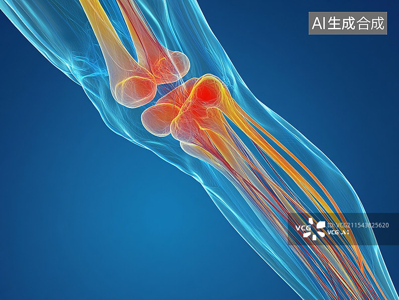 【AI数字艺术】人体膝关节结构图片素材