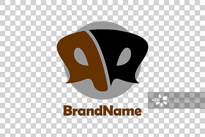 蛇头RR字母抽象标志设计概念图片素材