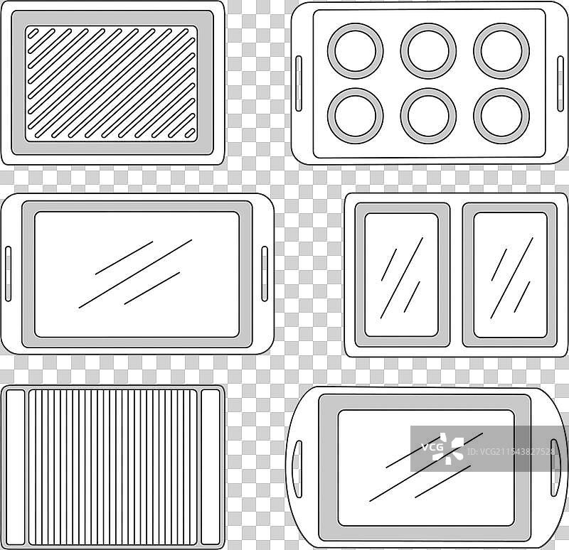 烘焙托盘图标集图片素材