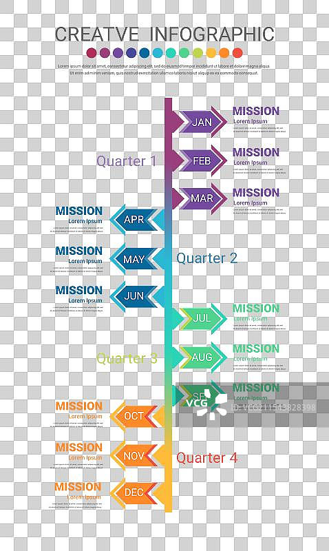 年度计划日历 12 个月 4 个季度图片素材