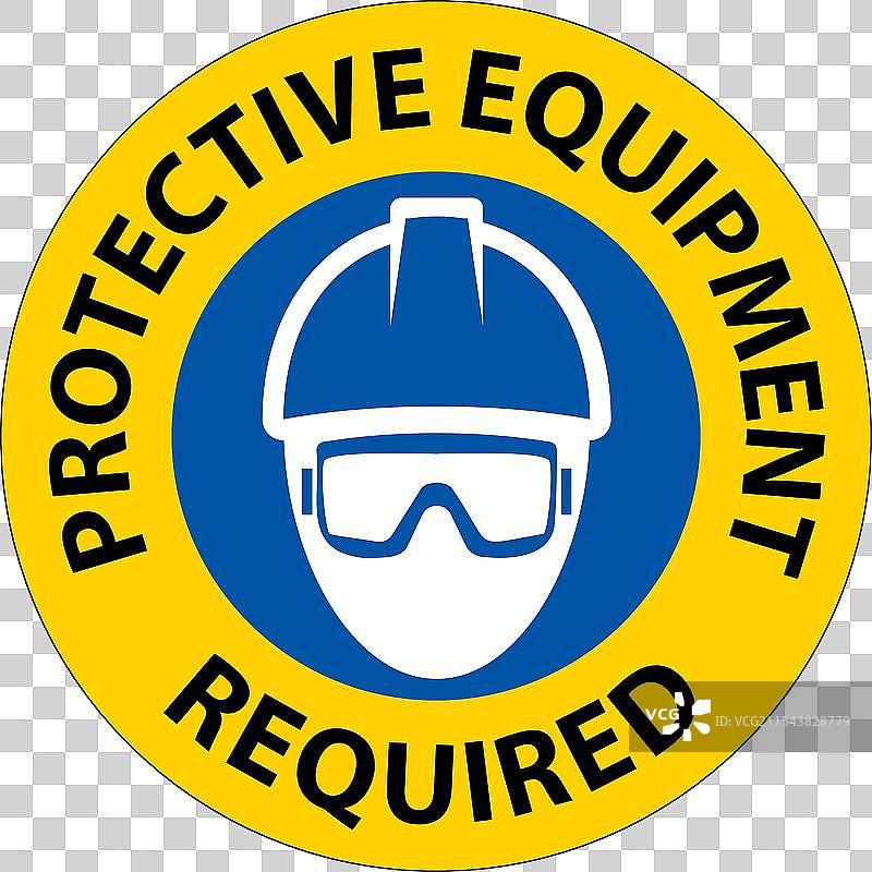 要求佩戴防护装备的安全标志图片素材