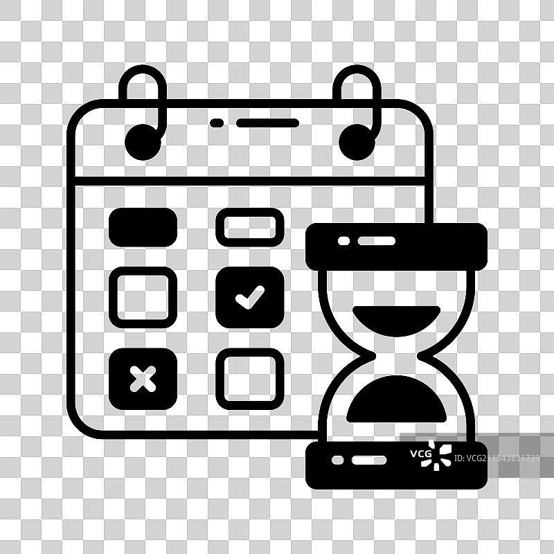 沙漏与计划本，展示项目概念图片素材