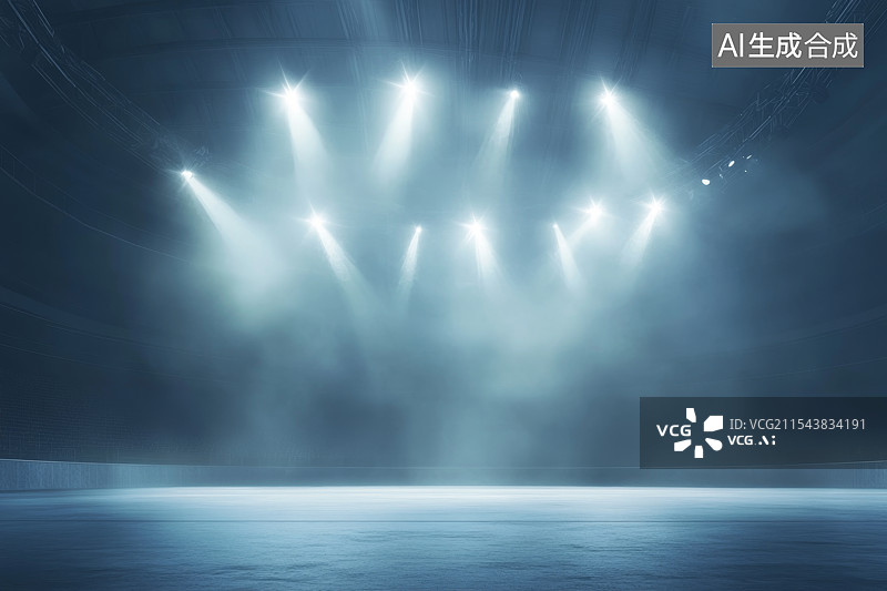 【AI数字艺术】大型演唱会音乐节场地，体育场镭射激光图片素材