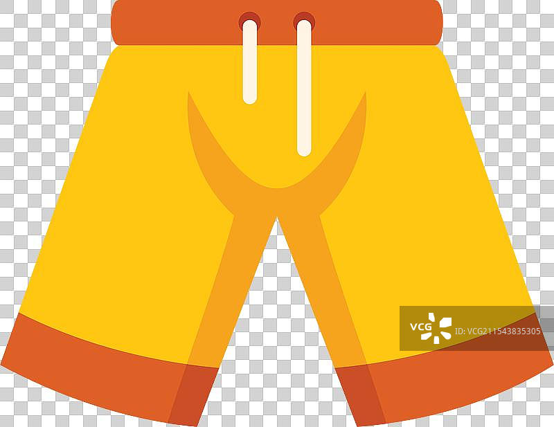 黄色游泳短裤，带有红色条纹图片素材