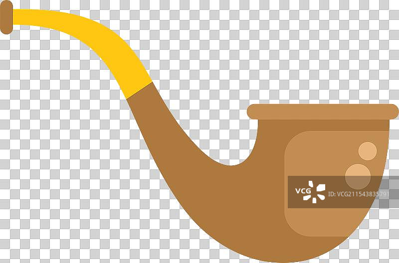 经典烟斗静静地放在白色背景上图片素材