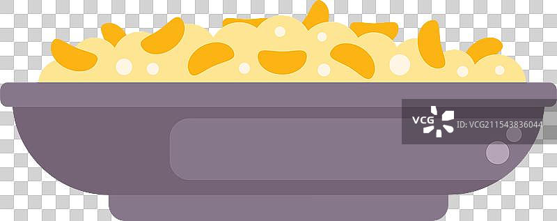 装满美味通心粉奶酪的灰色碗图片素材