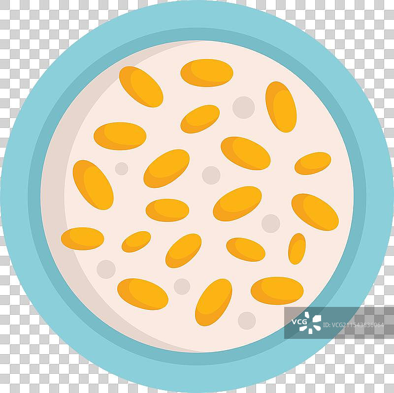 从上方描绘的牛奶麦片碗图片素材